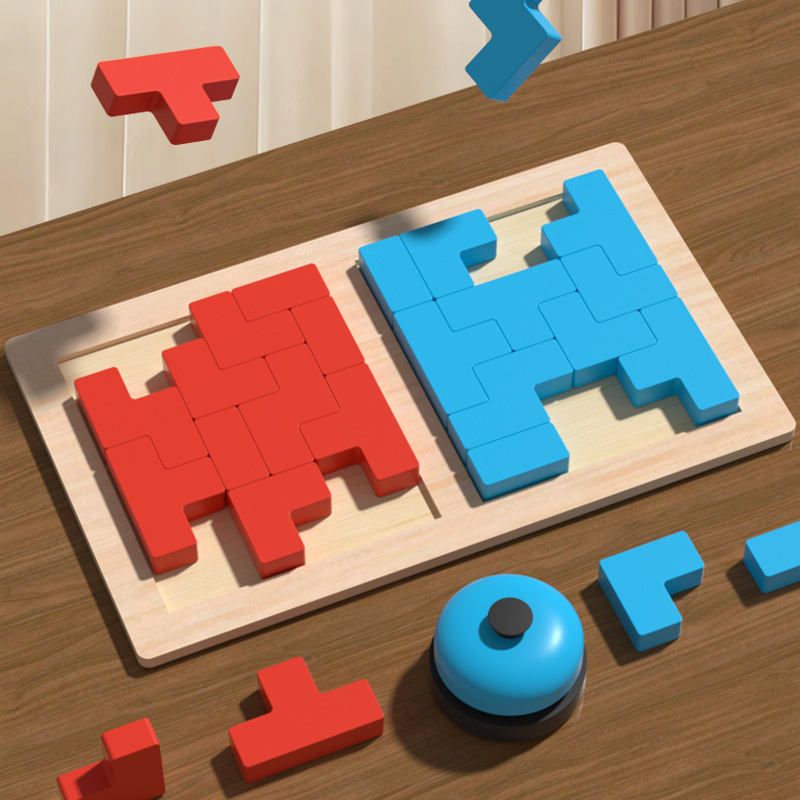 Rojo contra azul Tetris puzzle juguetes de 3 a 6 años de edad ensamblaje regalos para niños niños niñas