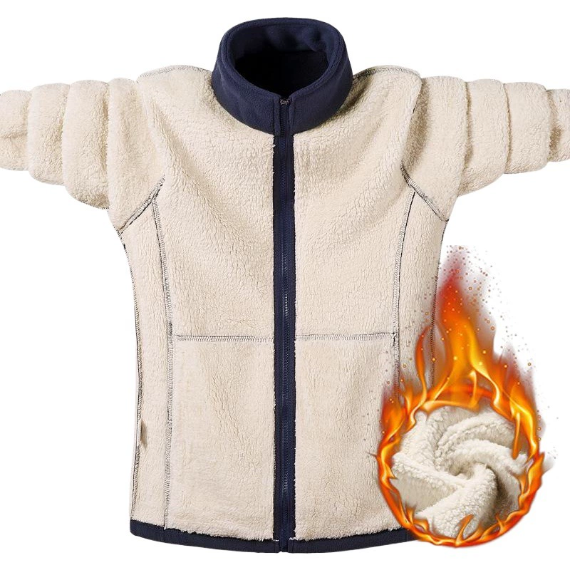 Мужская куртка из овечьего флиса, осенне-зимняя повседневная флисовая куртка, Мужская Флисовая куртка очень большого размера, мужская и женская пара