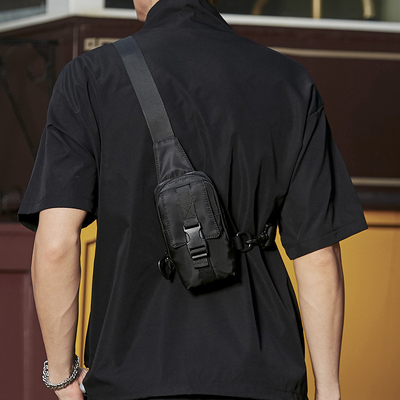 Chest Bag, Waterproof Men's Chest Small Ins Versatile Crossbody Bag Men's Street Fashion Brand Mini Shoulder Bag Student Vitality._voghion.com