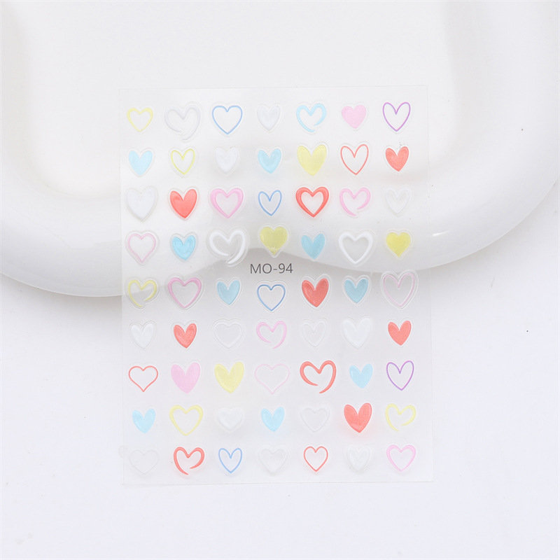 Nueva artesanía uñas arte tridimensional jalea alivio pegatinas dopamina flor estrella amor 3D impermeable uñas pegatinas