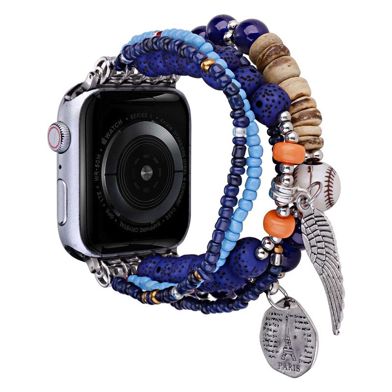 Apple Watch ストラップの全シリーズに適しており、ボヘミアンスタイルのウォッチストラップ、エスニックスタイルの手作り多層ビーズブレスレットが利用可能です。|undefined