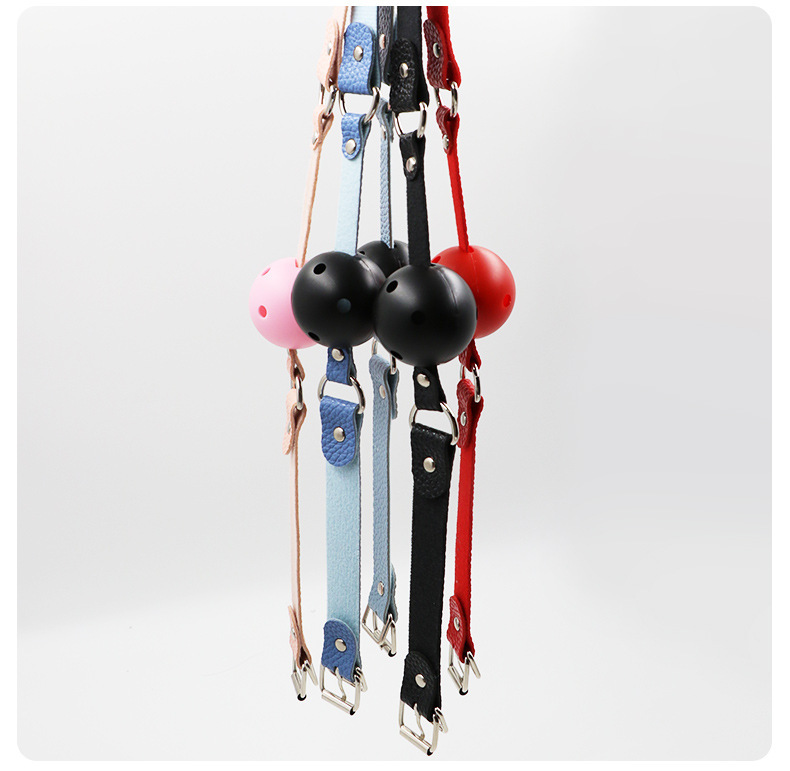 Jiuai Silicone Mouth Plug with Leather Strap, Red PVC Adult Couple’s Accessory — detail image 28