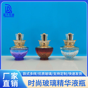 in stock exquisite lotus glass dropper bottle 30ml skin care essence source liquid bottle press drip pump bottle cosmetic packaging materials