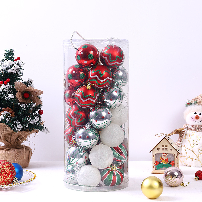 Bolas de Navidad transfronterizas personalizadas pintadas árbol de Navidad colgante de bola de luz Navidad set de bolas de galvanoplastia decorativas creativas