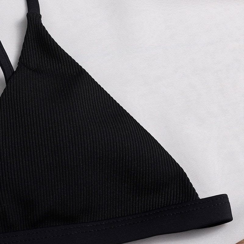 Bikini-Badeanzug für Damen, einfarbig, Riemchen, Neckholder, hohe Taille, sexy Bikini-Anzug_voghion.com