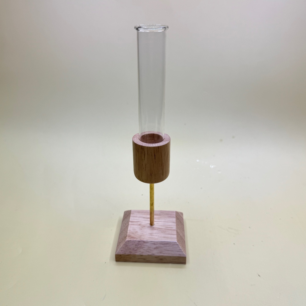 Decoración de escritorio para el hogar creativo, jarrón de madera, tubo de ensayo, arreglo floral de planta hidropónica de vidrio transparente, estilo pastoral simple