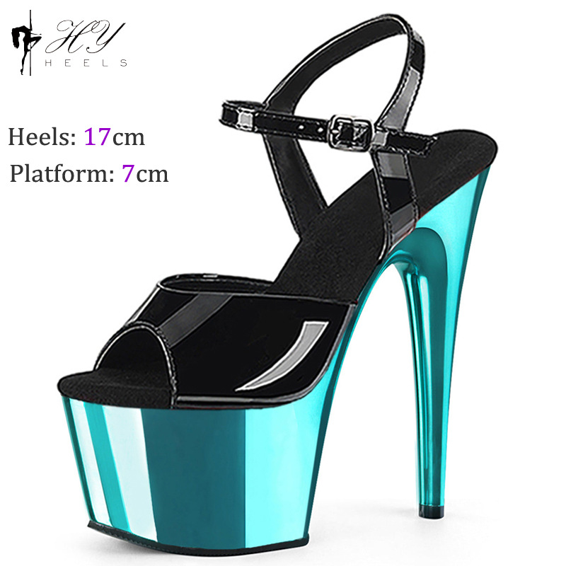 Giày cao gót nữ mũi nhọn mạ bạch kim gót 17cm dành cho sân khấu catwalk — Màu vàng, Màu Đỏ đào, Màu bạc, Màu đỏ chi tiết 1