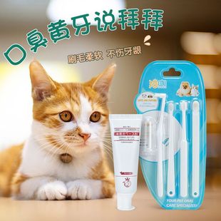 Cat Toothbrush, Dog Toothpaste Set, Pet Brushing, Small Size Dogs Tooth Cleaning Supplies, Bad Breath, One Piece Straight Hair