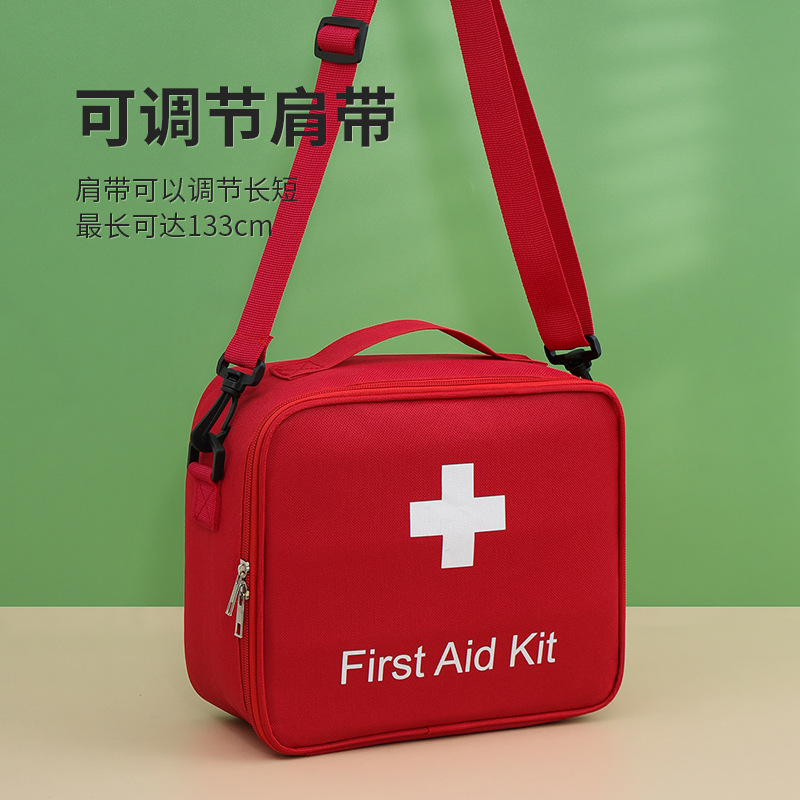 Caja de medicina de familia de gran capacidad, paquete médico, paquete médico, paquete de almacenamiento de medicamentos de rescate de viaje para estudiantes
