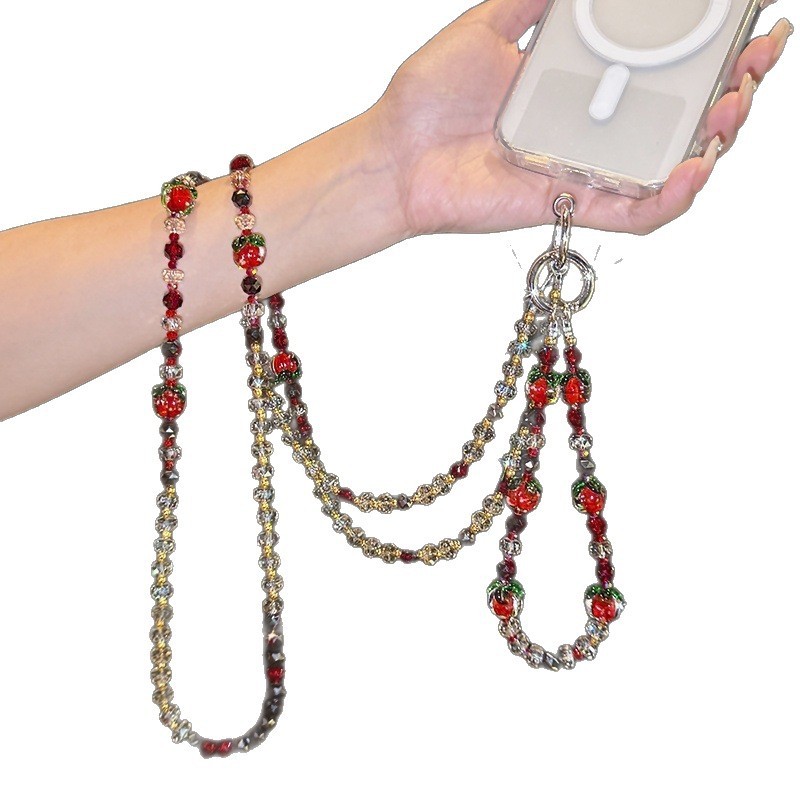 Shishi Ruyi 携帯電話ストラップ、軽くて豪華でハイエンドのクリスタル携帯電話ストラップ、ロングクロスボディ携帯電話ストラップ、多用途ペンダント|undefined