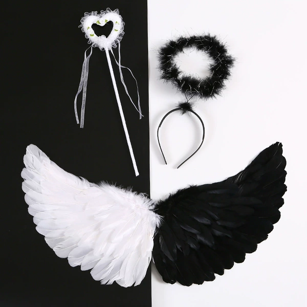 Small black and white wings Angel three -piece set match 2