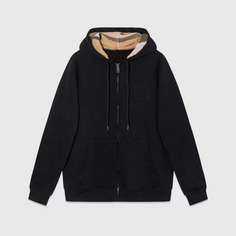 Cross-Border B Brand High-Quality Men's Hooded Sweatshirt Jacket Full Zip Embroidered Casual Loose-Fitting Unisex Coat