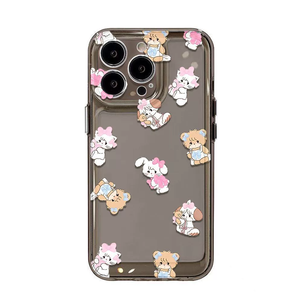  Apple, совместимый кролик, iPhone 14, чехол, с маленькими мишками, iphone, 16promax, 13