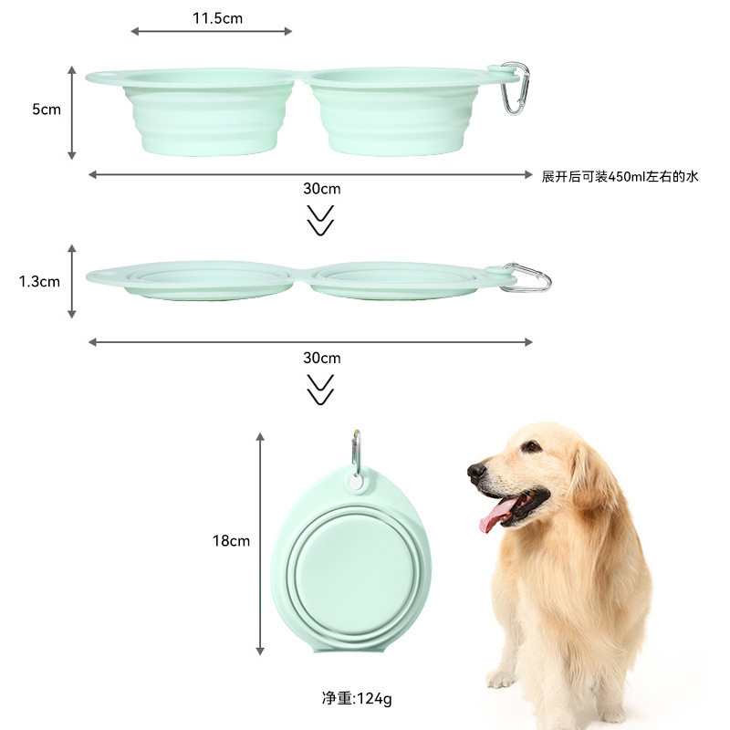 Factory custom wholesale pet bowl silicone folding buckle double…