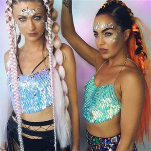 European and American Cross-border Jewelry Sexy Nightclub Handmade Chest Chain Colorful Leaf Camisole Vest Chest Body Chain Accessories