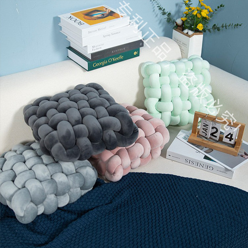 Nordic style modern simple spandex square woven pillow chair cushion cushion sofa back pillow decorative bay window cushion