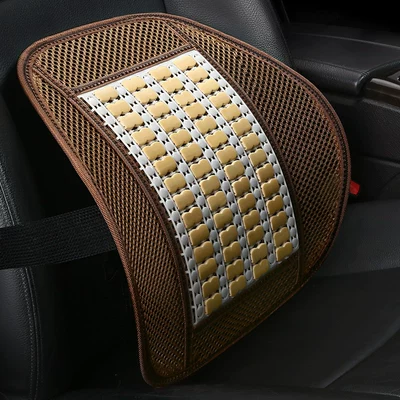 Car Wooden Bead Lumbar Support Waist support - bamboo-waistrest-beige-selected-bamboo-pieces