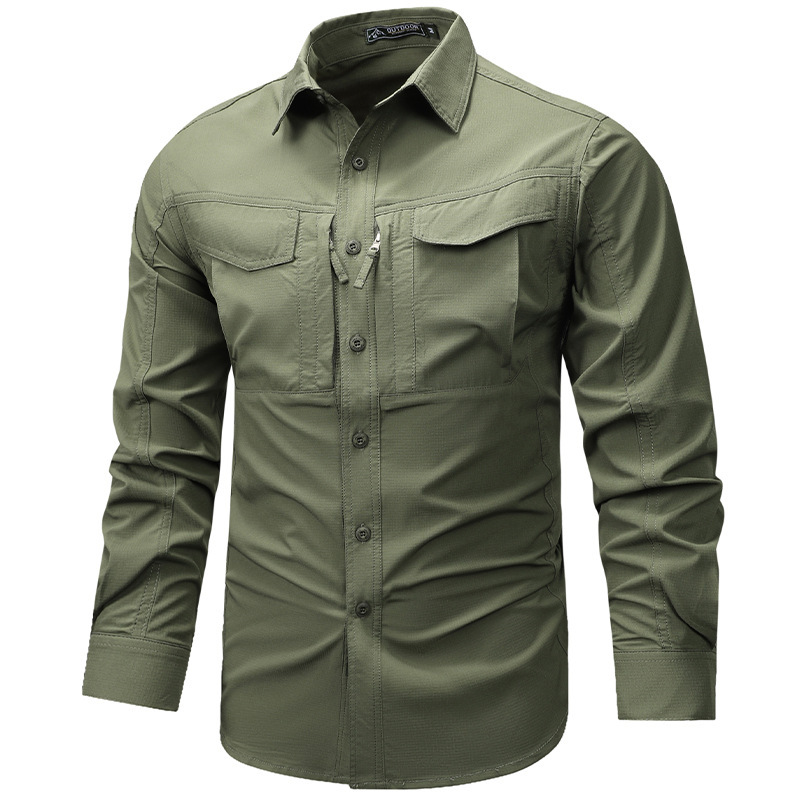 Multi-pocket casual quick-dry stretchy long-sleeve shirt, thin style, new for spring and autumn 298 # Cross-border workwear shirt Multi-pocket casual quick-dry stretchy long-sleeve shirt, thin style, new for spring and autumn 298 # Cross-border workwear shirt