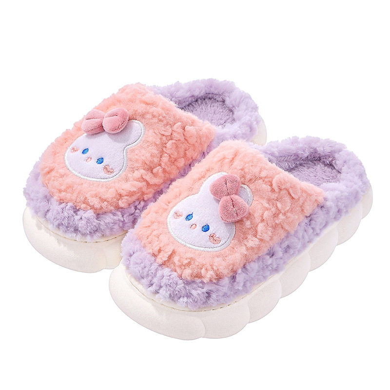 Zapatillas de algodón para mujeres otoño y invierno 2025, nuevas bolsas de tacones cálidas para el hogar y zapatillas de pareja de pelusa para hombres