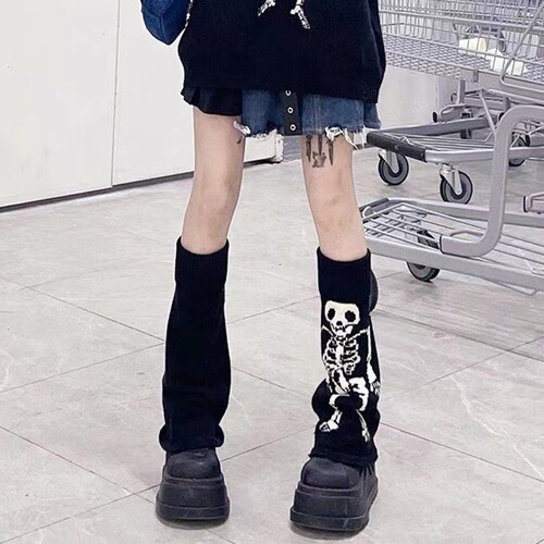 Japanese-style JK crew socks knitted sock garter student cute girl warm winter cold wide-leg trumpet ankle socks