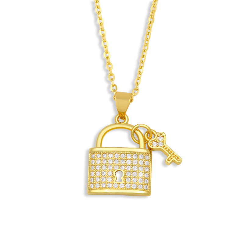 creative fashion diamond lock necklace