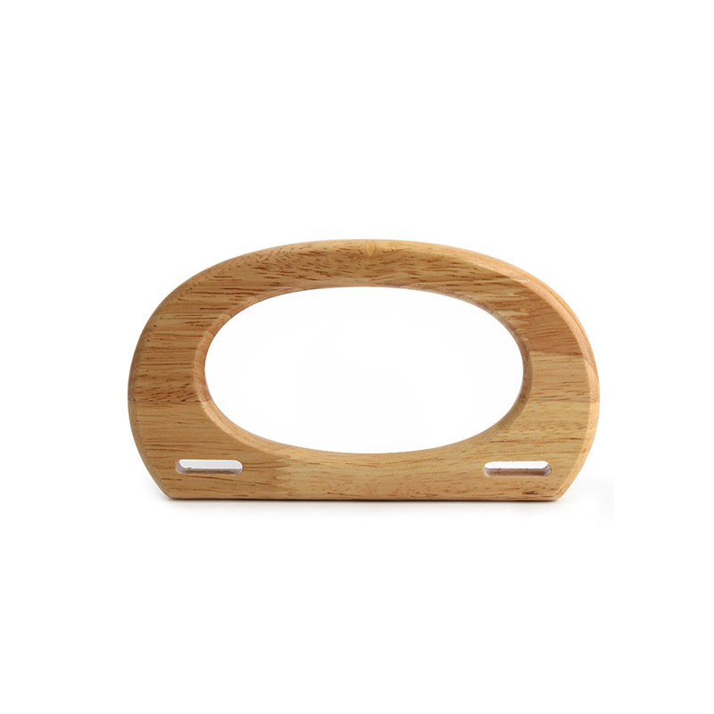 Transfronterizos exclusivos para bolsas de aire nacionales ranuradas en forma de D, mano de madera semicircular, mano de madera sólida, mano de madera DIY de alta calidad image 6