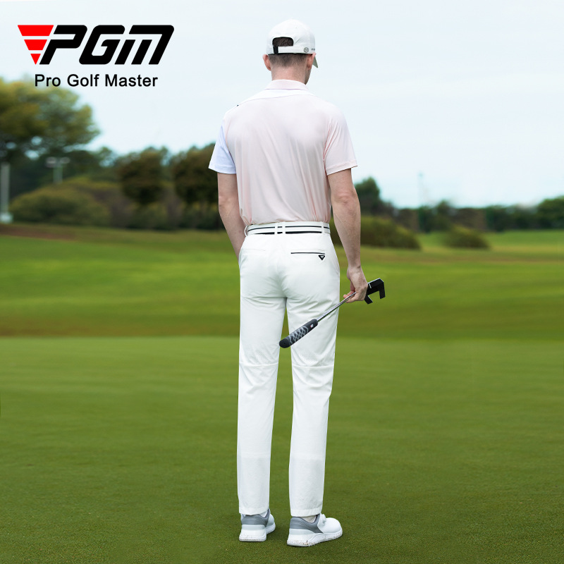 Quần golf nam PGM mùa hè chống nước, kháng khuẩn, co giãn, có thắt lưng — KUZ182-Quần Đen (không thấm nước/Kháng khuẩn/co giãn thắt lưng), KUZ182-Quần Xanh pha lê băng (thắt lưng không thấm nước/Kháng khuẩn/co giãn), KUZ182-Quần trắng (không thấm nước/kháng khuẩn/co giãn thắt lưng)
