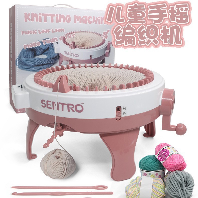 Children's Large DIY Knitting Machine 48-Pin Star Cylinder Wool Knitting Machine Knitting Wool Play House Toy