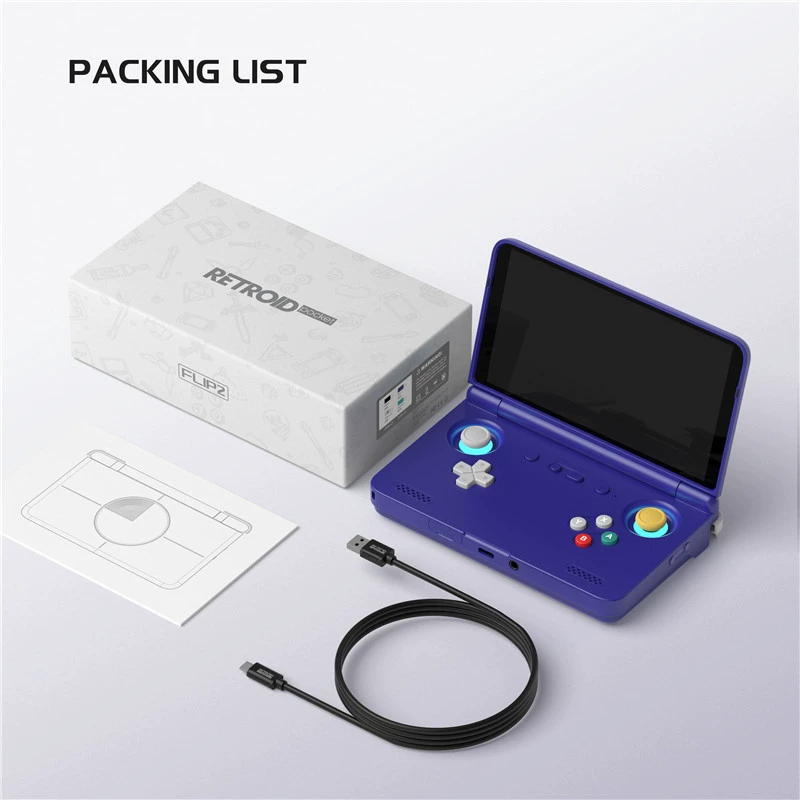 AMPOWN Retroid Pocket Flip 2 Android 13 сенсорный экран 5,5-дюймовый ретро открытого исходного кода игровой консоли