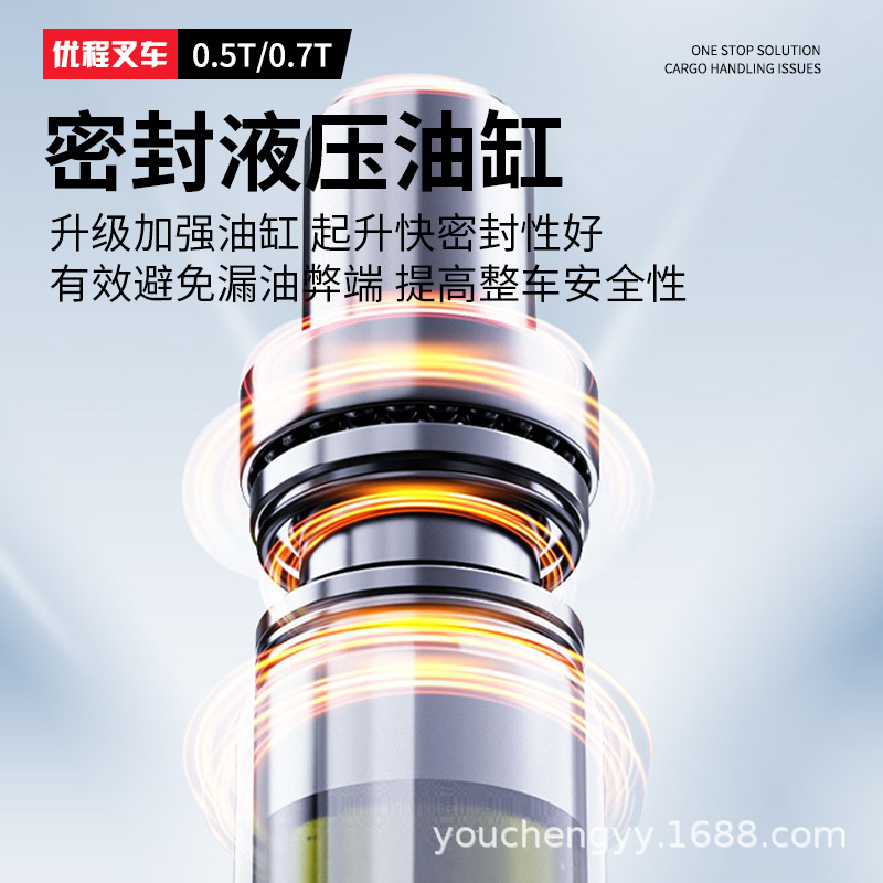 Apilador totalmente eléctrico para caminar Youcheng, carretilla elevadora eléctrica, batería, camión de carga hidráulico, camión de paletas, carretilla elevadora