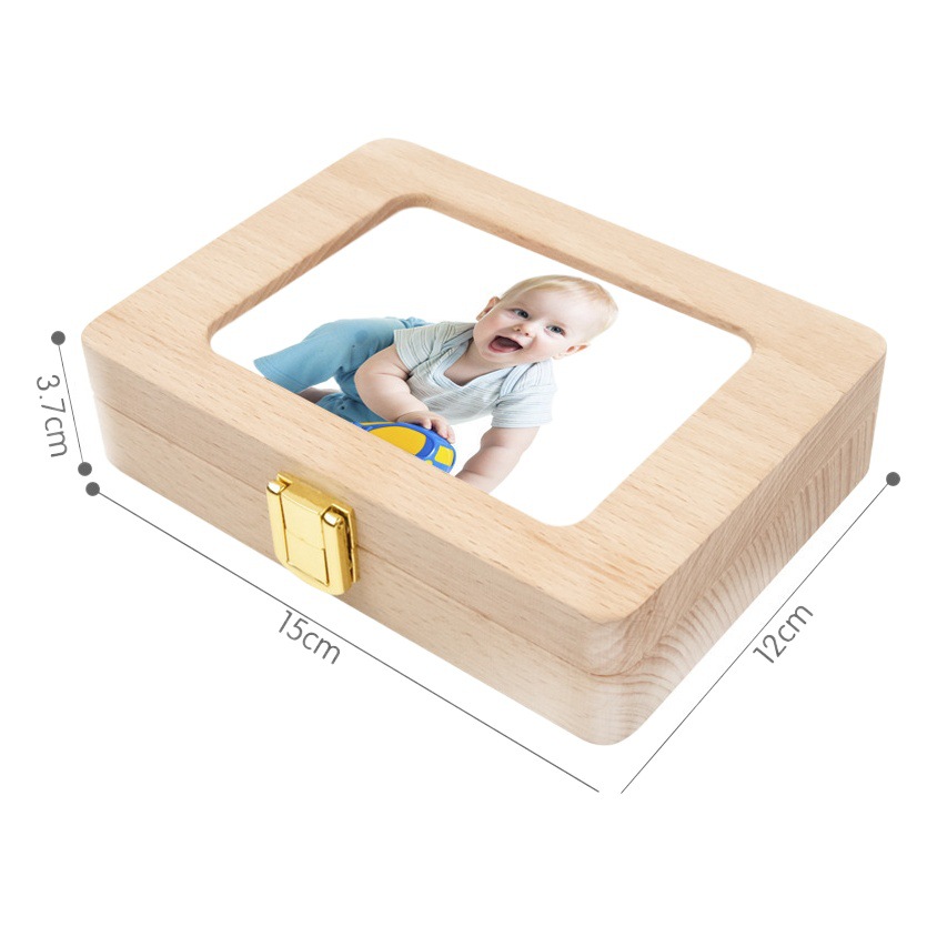 Diente casa transfronteriza niños y niñas pelo fetal pecho caja de dientes de madera regalo caja de almacenamiento
