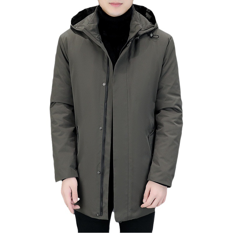 Chaqueta acolchada de algodón para hombres invierno 2023 nueva chaqueta acolchada de algodón chaqueta de moda Otoño e Invierno gabardina de longitud media engrosada chaqueta acolchada de algodón para hombres