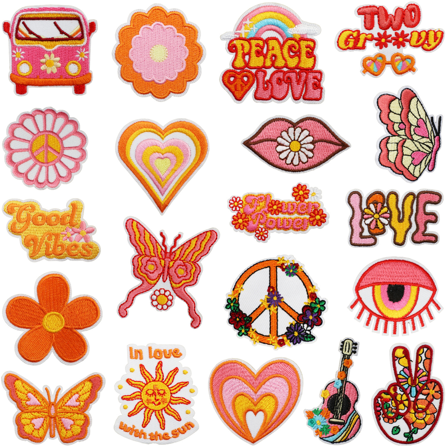 波西米亚风格刺绣布贴卡通眼睛绣花章仔彩虹补丁贴电脑刺绣标熨烫