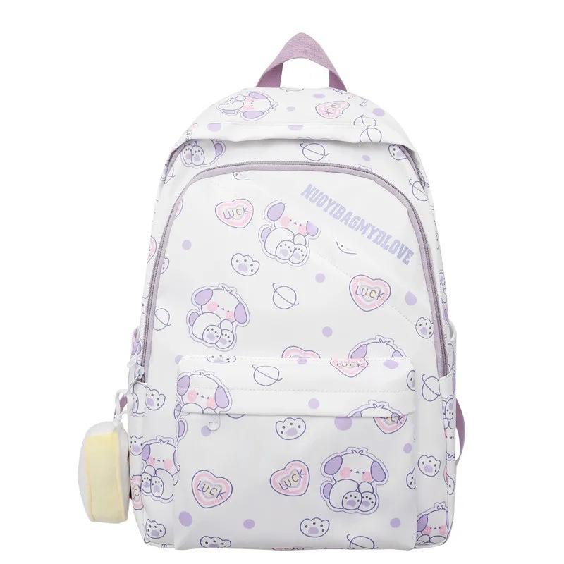 Moda nicho fresco dulce lindo Harajuku graffiti diseño mochila estudiante de secundaria gran capacidad