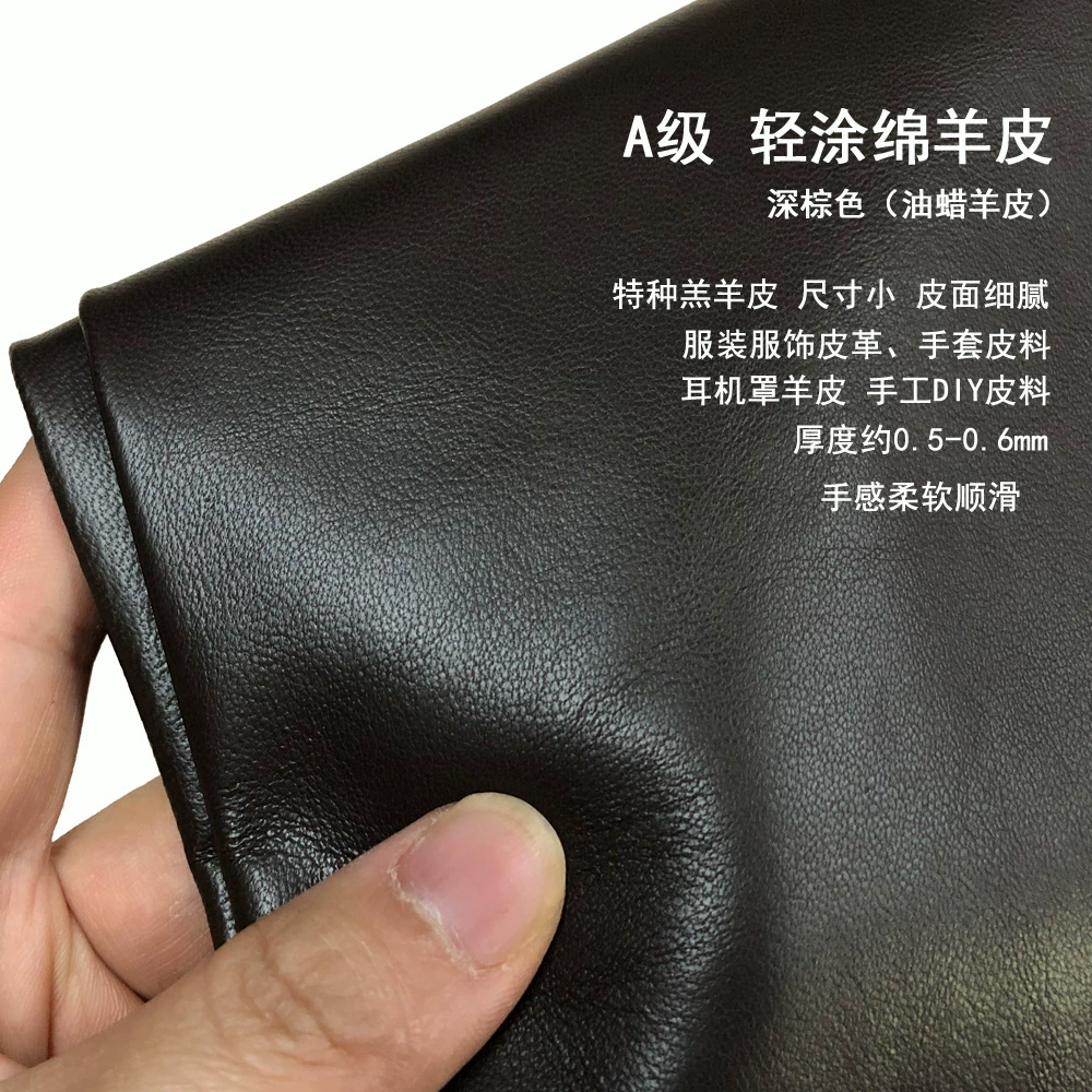 Весь слой овечьей кожи темно-коричневый класс А легкий масляный воск эффект одежда кожаные перчатки кожаные кожаные и легкие