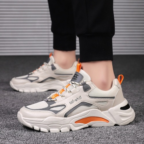 Men's  New Spring Casual Shoes, Student Breathable Running Shoes, Soft Sole Outdoor Sports Dad Shoes