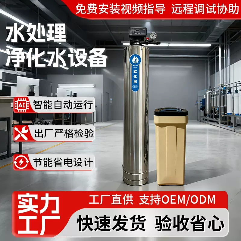 全自动不锈钢软化水处理设备工业软水机除水垢泥沙杂质过滤净水器