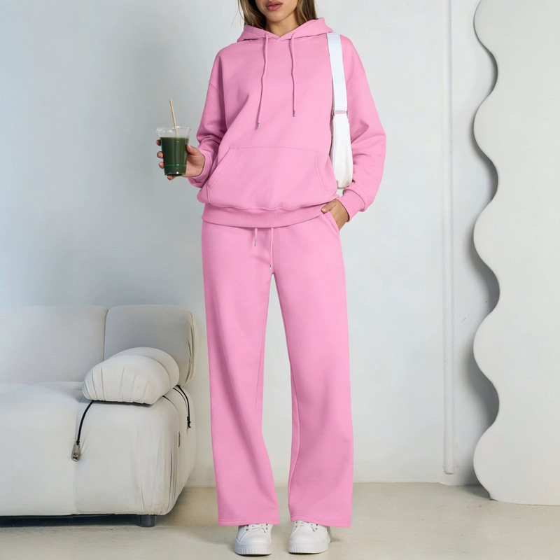 2026 European and American cross-border new autumn and winter casual hooded sweatshirt and oversized wide-leg pants sports suit 2026 European and American cross-border new autumn and winter casual hooded sweatshirt and oversized wide-leg pants sports suit