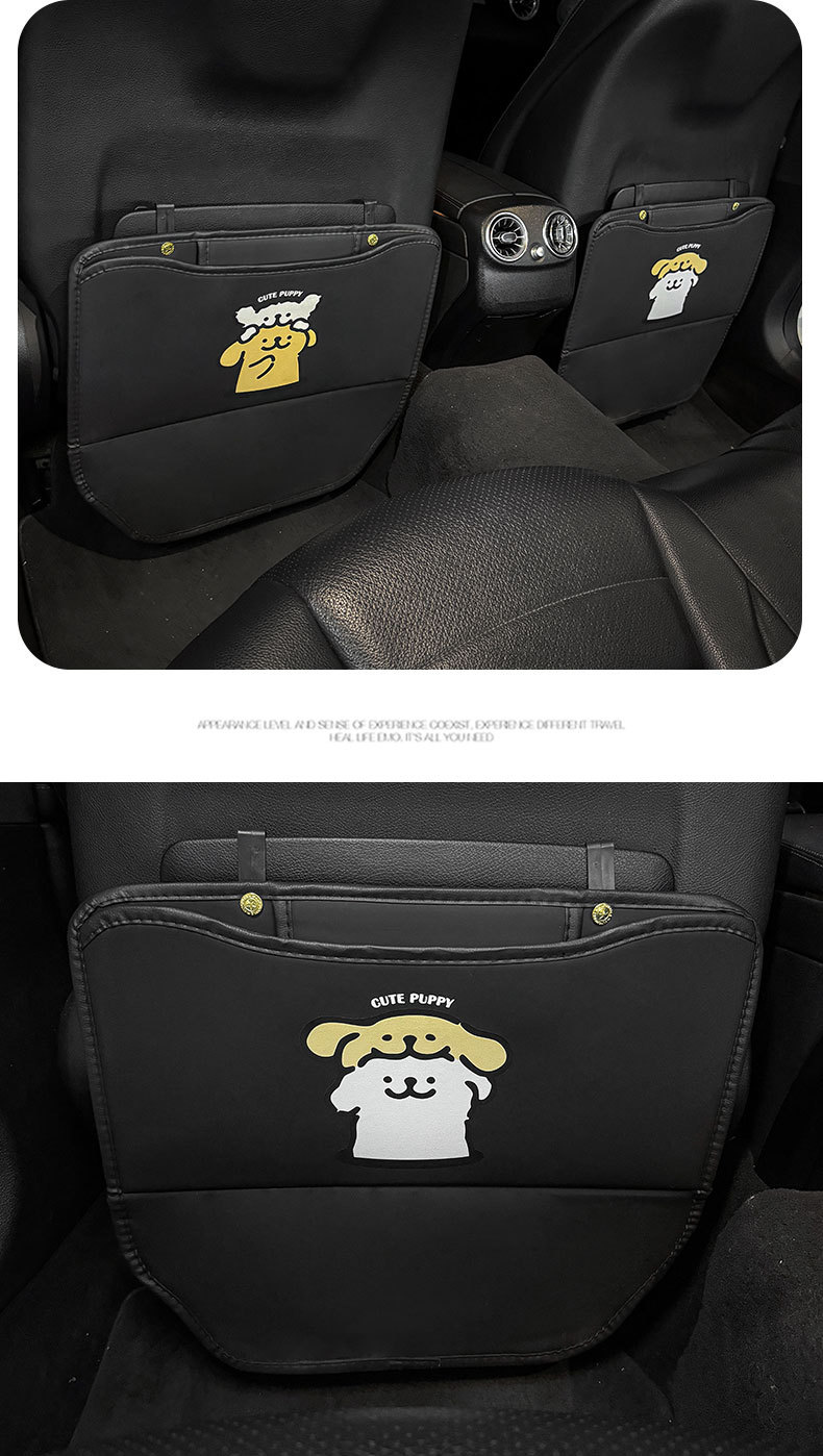 Creative Puppy Car Anti-Kick Mat, Universal Car Seat Back Anti-Dirt Mat, Children's Rear Seat Car Anti-Kick Pad