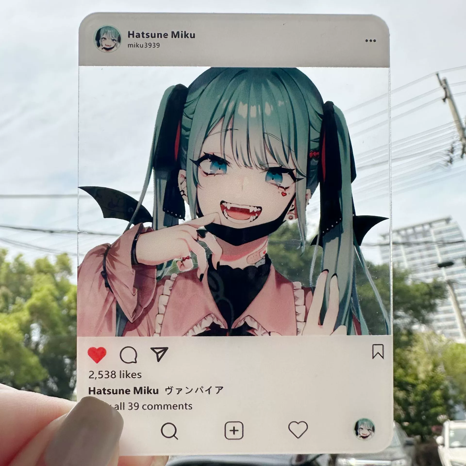 Акриловая фотокарточка (Xiaohongshu) Hatsune Miku, размеры 8,5×5,5–8,9×6,35 см, коллекционные дизайны