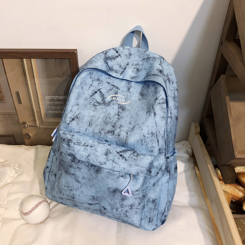 书包女生初中生5新高颜值蓝色系高中生双肩包旅游轻便小背包批发|undefined