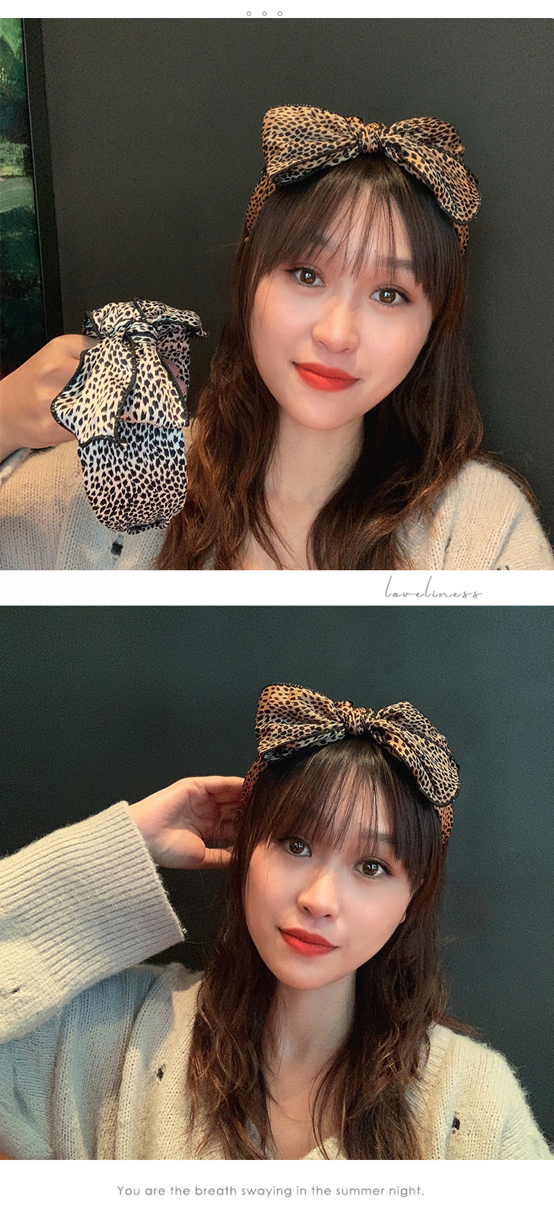 Korean Fashion Hair Accessories Female Retro Leopard Print Wide-brim Headband Wholesale display picture 4