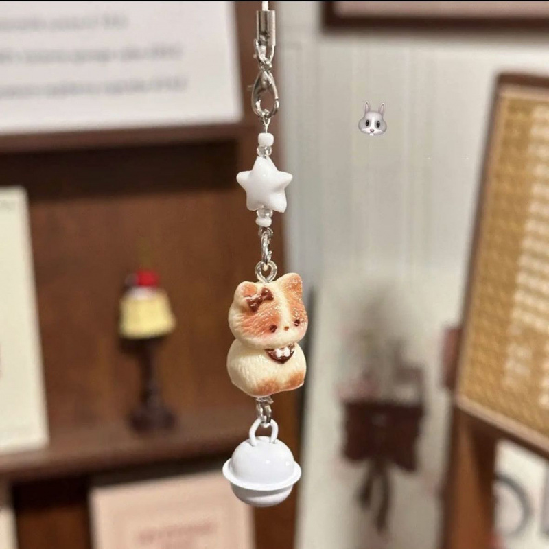 かわいい新しい甘いシャム猫携帯電話チェーンベルスターペンダント漫画立体猫バッグペンダントペンダント|undefined