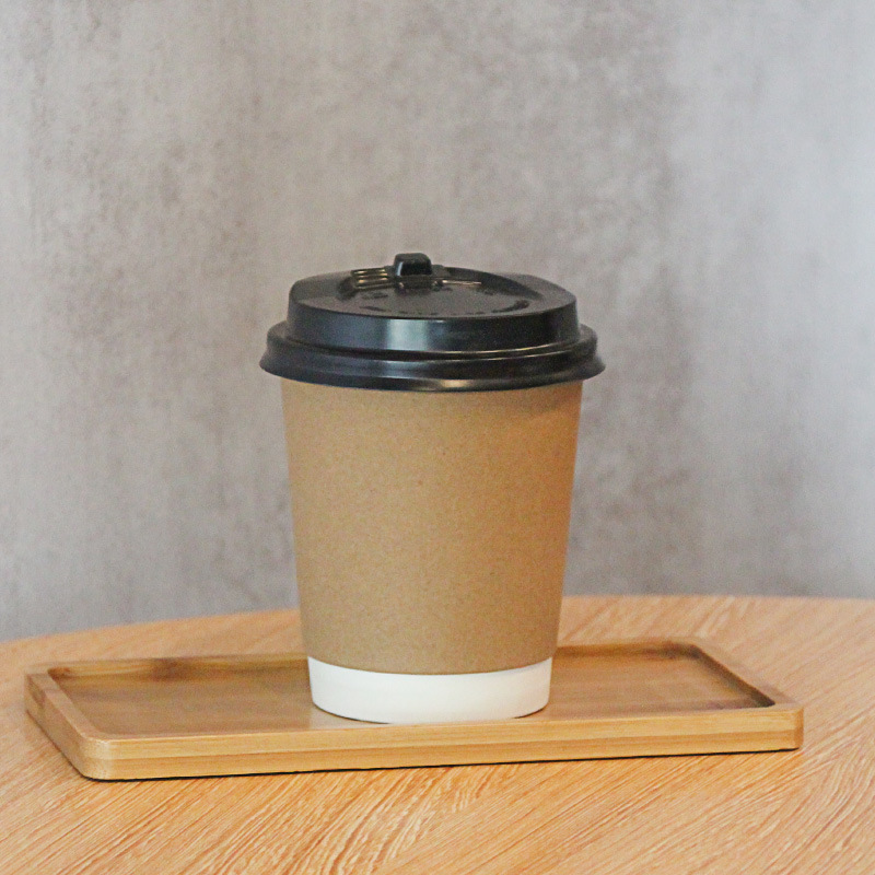 一次性带盖加厚咖啡杯家用牛皮纸杯子奶茶热饮打包杯外带商用|undefined