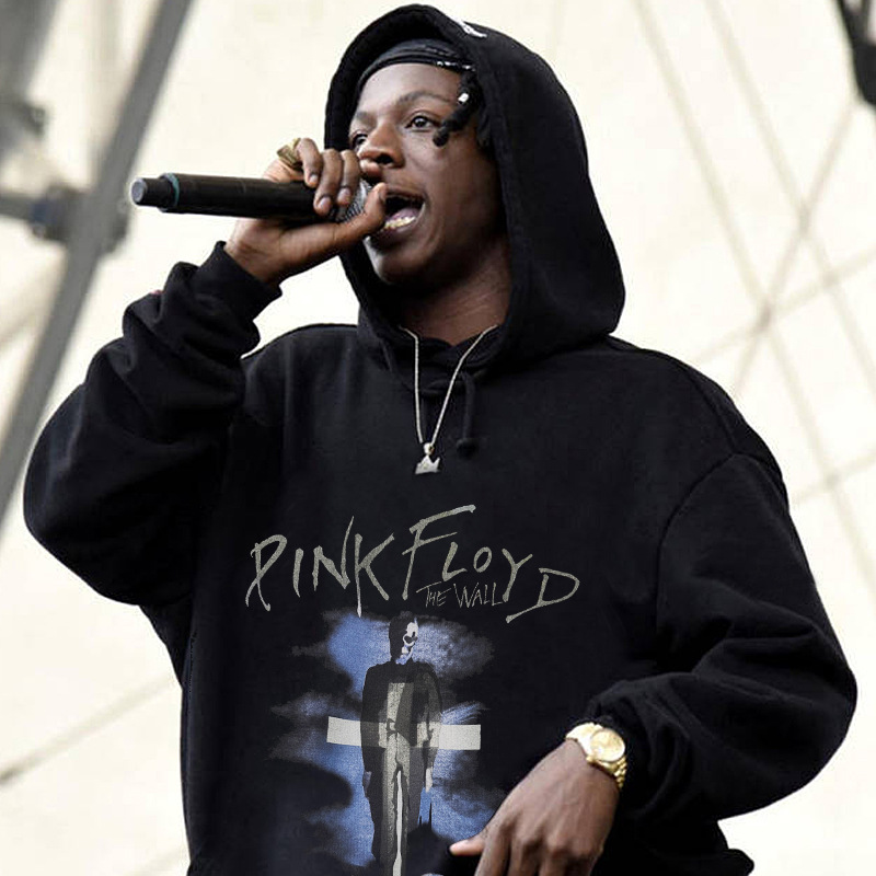 PINKFLODY欧美宽松青少年情侣套头加绒连帽通勤休闲ins卫衣