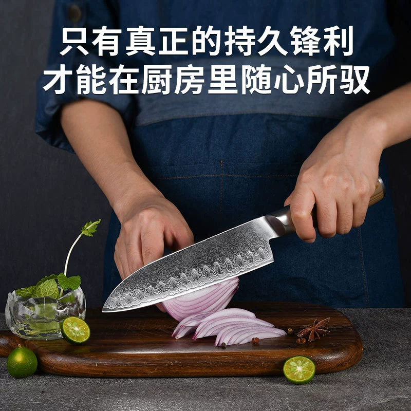 Дамаск Санде Меч Западный -стиль профессиональный шеф Западная кухня кухонный нож японский кухонный нож домашний острый острый резать овощной нож