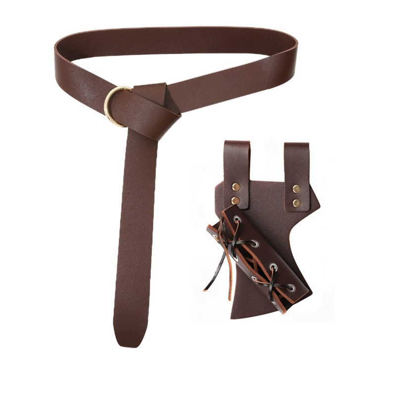 跨境中世纪维京十字骑士剑带刀剑挂PU皮具左手复古手工剑套配饰