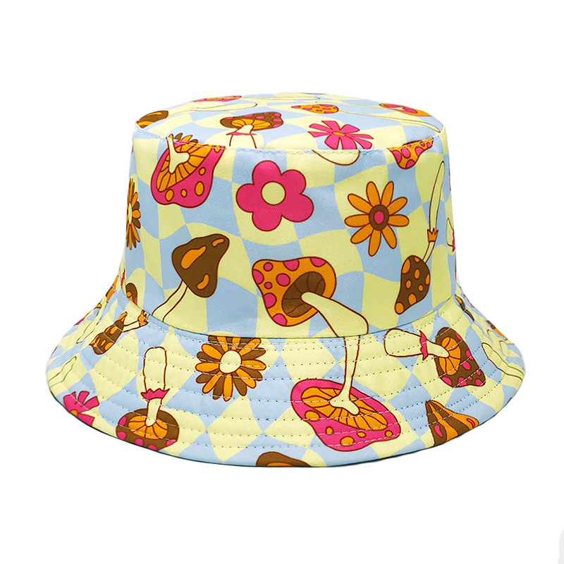 Women's Cute Flower Mushroom Printing Flat Eaves Bucket Hat display picture 8