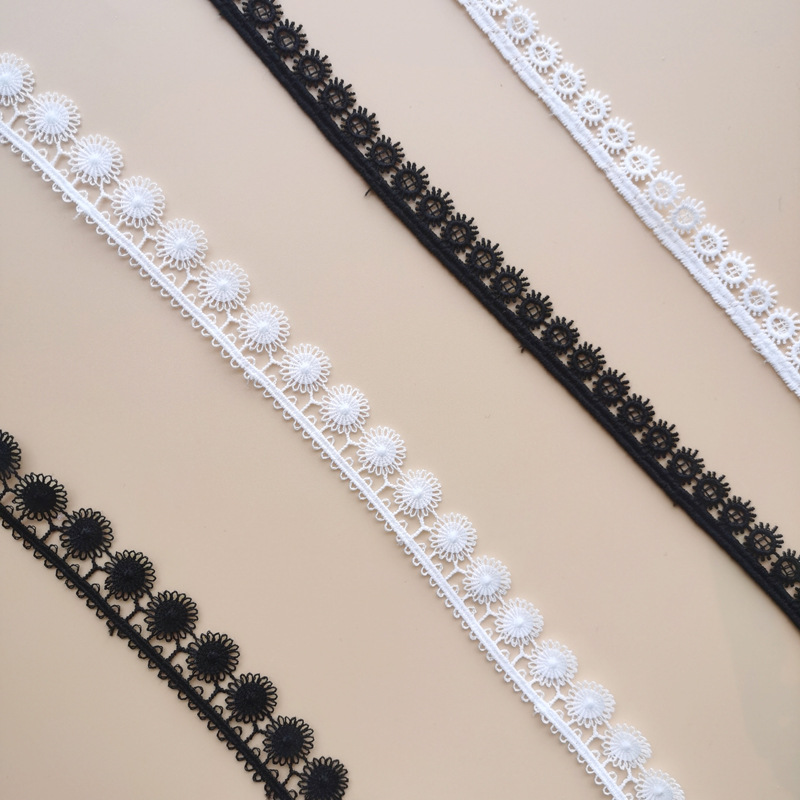 外单爆款细纱牛奶丝太阳花服装纺织刺绣头饰辅料水溶花边面料批发