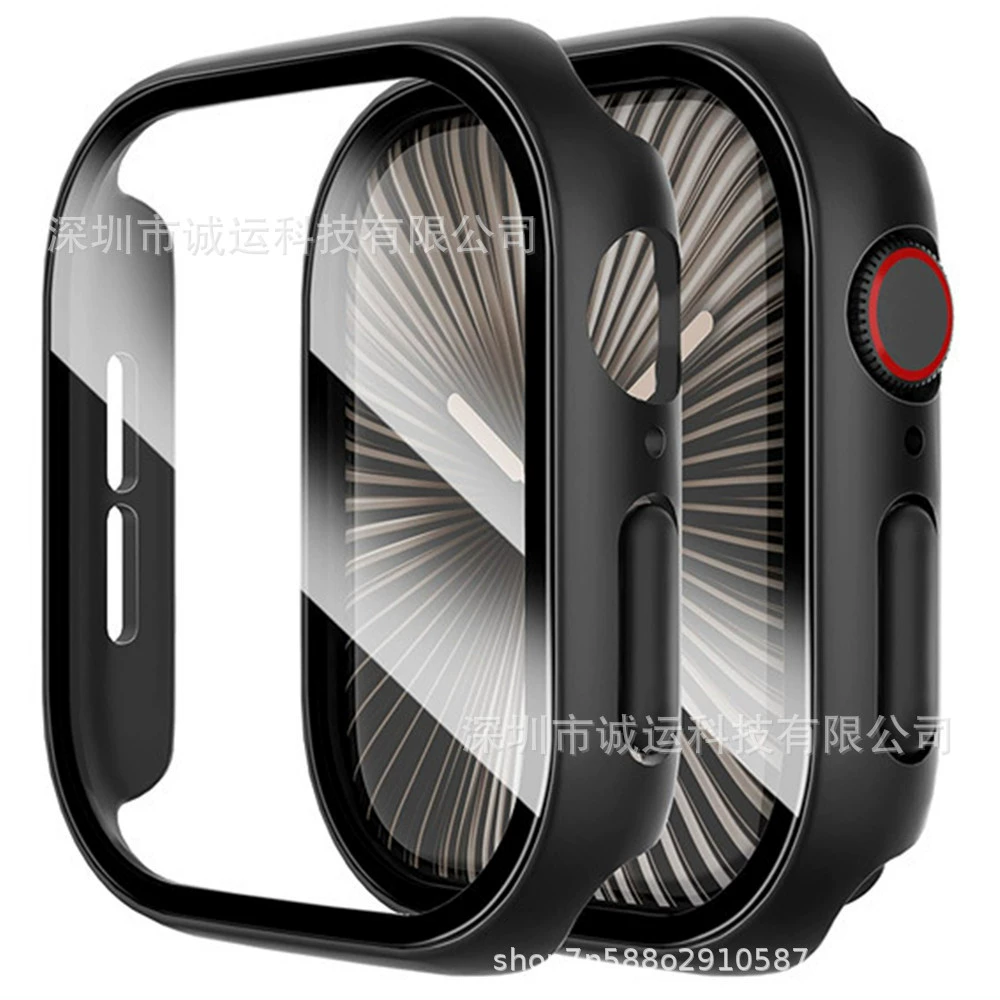 Применимо к корпусу Apple Watch 11 42/46 мм защитная пленка из закалённого пластика, интегрированная серия 10 SE3 защитный чехол